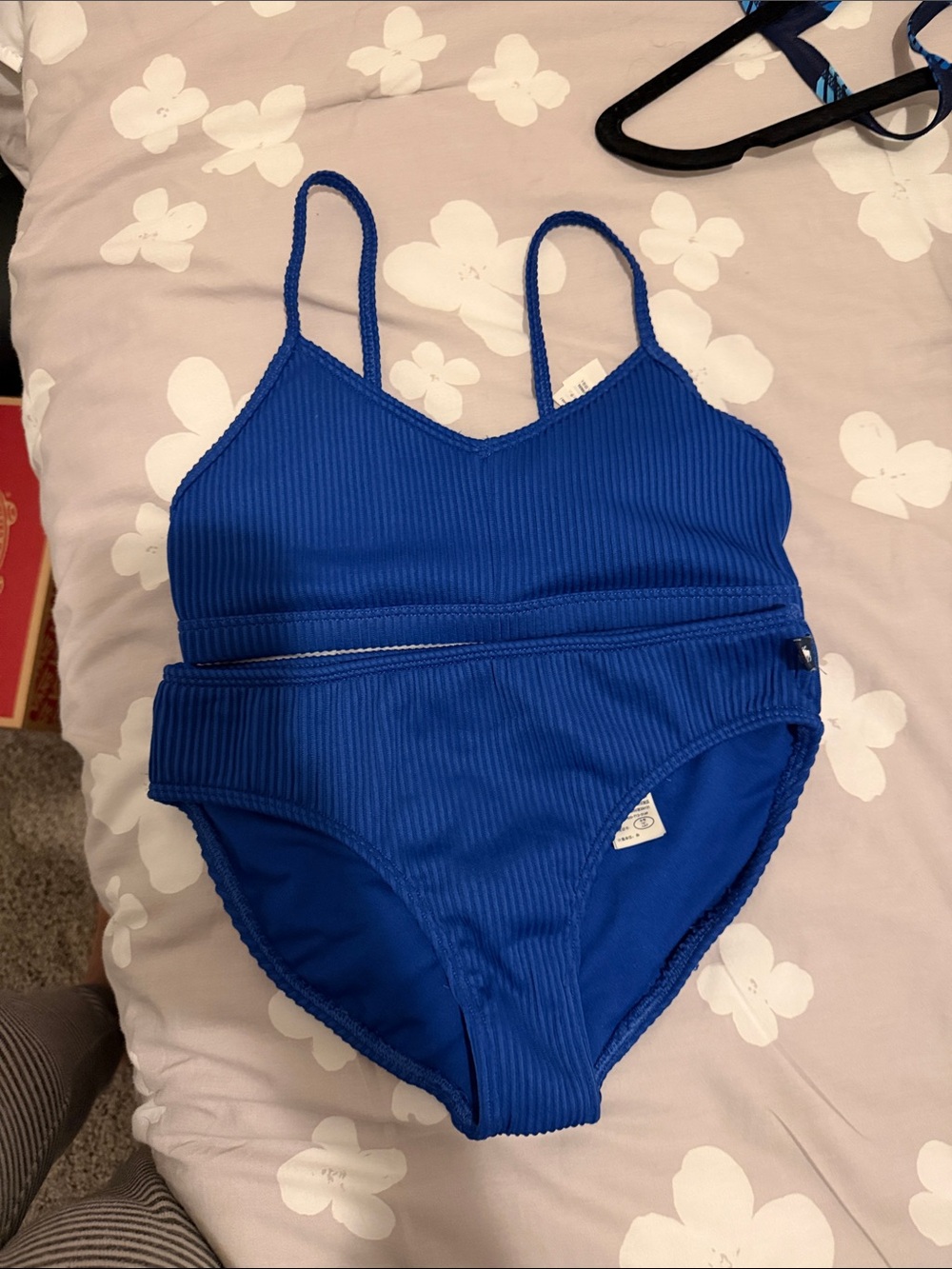 Abercrombie Girls' Royal Blue Ribbed Two-Piece Swim Set